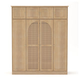 Modern European furniture - Natural Rattan Accented Wardrobe Cabinet - www.oroa.com