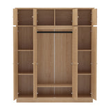 Modern European furniture - Natural Rattan Accented Wardrobe Cabinet - www.oroa.com