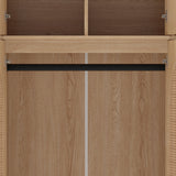 Modern European furniture - Natural Rattan Accented Wardrobe Cabinet - www.oroa.com