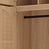 Modern European furniture - Natural Rattan Accented Wardrobe Cabinet - www.oroa.com