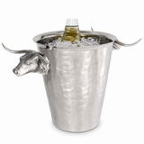 Hammered Steel Longhorn Ice Bucket - OROA
