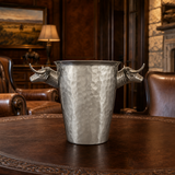 Hammered Steel Longhorn Ice Bucket - OROA