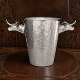 Hammered Steel Longhorn Ice Bucket - OROA
