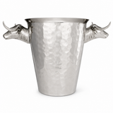 Hammered Steel Longhorn Ice Bucket - OROA