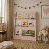 3-Tier Pink Kids Bookshelf Storage Rack | OROA Kids