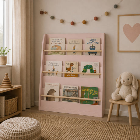 3-Tier Pink Kids Bookshelf Storage Rack | OROA Kids