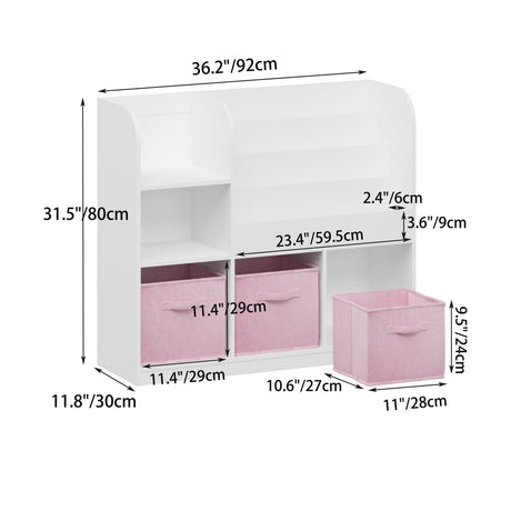 Kids Bookcase with Fabric Drawers | OROA Kids