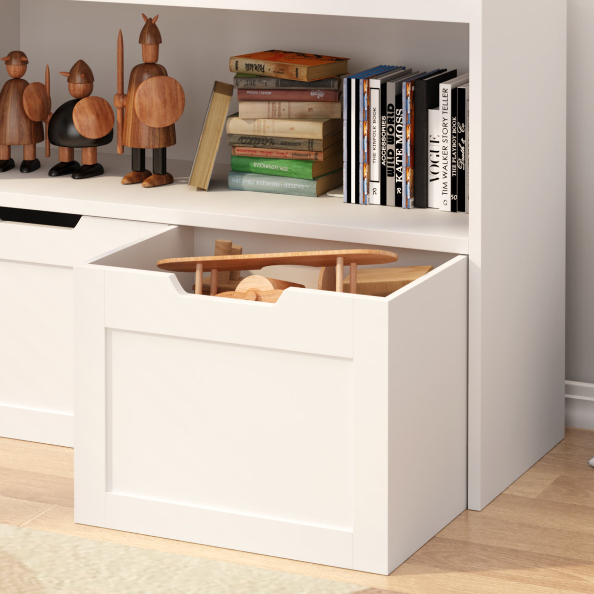White Wooden Book an Toy Organizer | OROA Kids