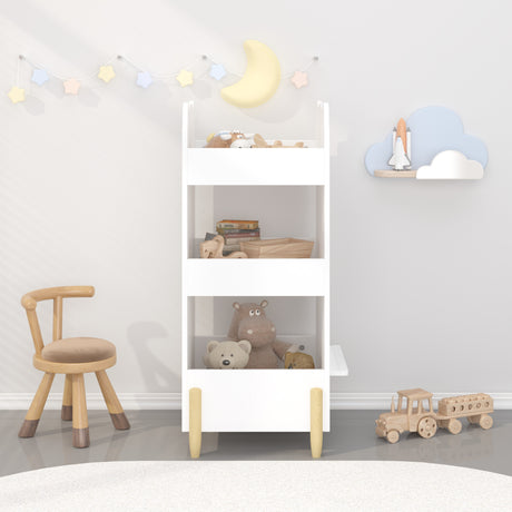 Bear-Shaped Kids Bookshelf with Chalkboard Side | OROA Kids