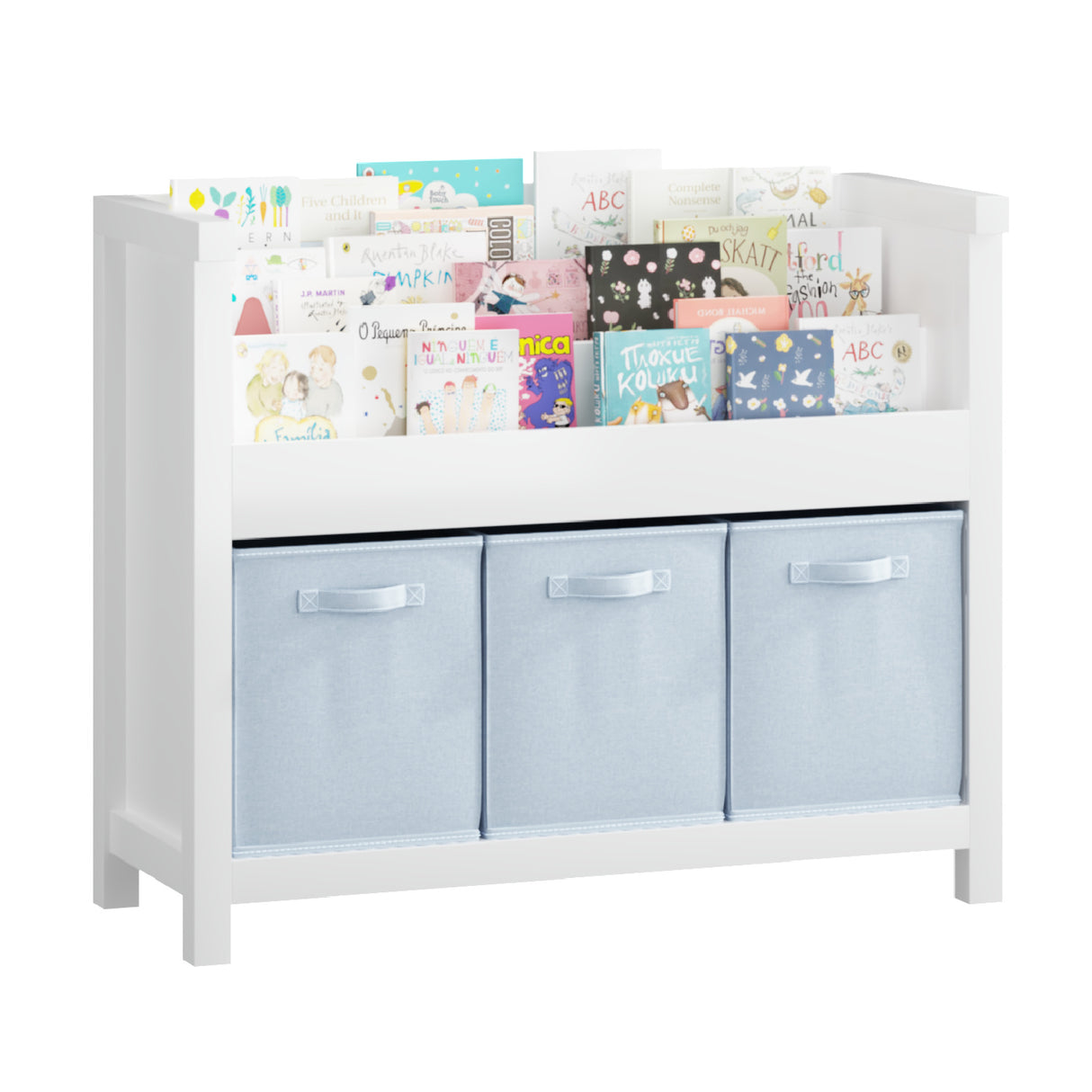 White Wooden Toddler Bookcase for Playroom | OROA Kids