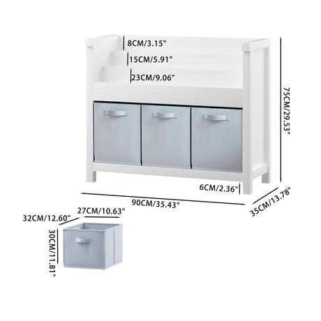 White Wooden Toddler Bookcase for Playroom | OROA Kids