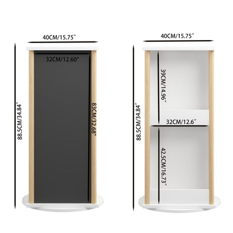 3-Tier Wood Rotating Kids Bookshelf with Chalkboard | OROA Kids