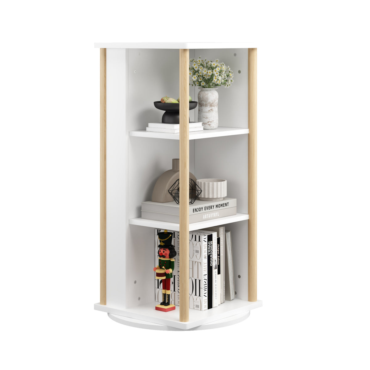 3-Tier Wood Rotating Kids Bookshelf with Chalkboard | OROA Kids