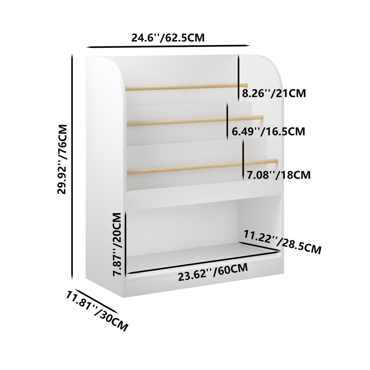 White Front-Facing Kids Bookshelf Storage | OROA Kids