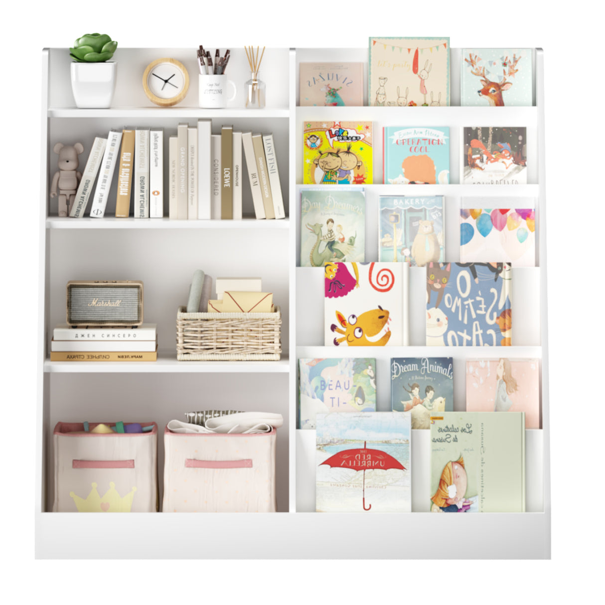 4-Tier Wooden Kids Bookshelf and Toy Storage | OROA Kids