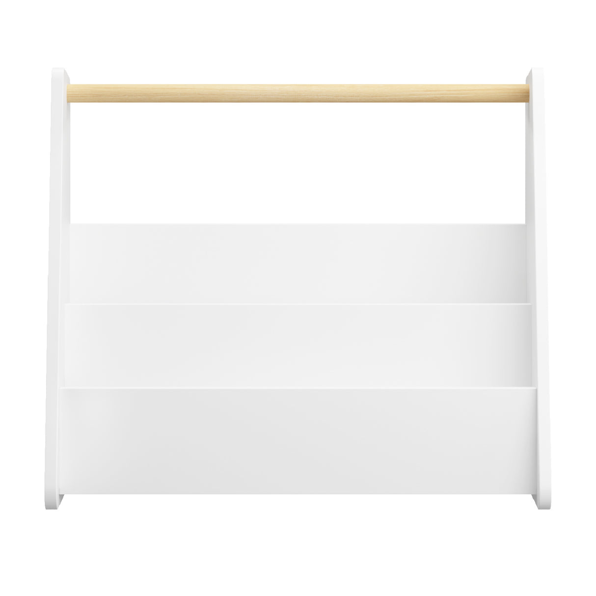 Kids White 2-Tier Bookshelf with Wooden Handle | OROA Kids