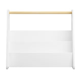 Kids White 2-Tier Bookshelf with Wooden Handle | OROA Kids