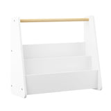 Kids White 2-Tier Bookshelf with Wooden Handle | OROA Kids