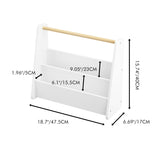 Kids White 2-Tier Bookshelf with Wooden Handle | OROA Kids
