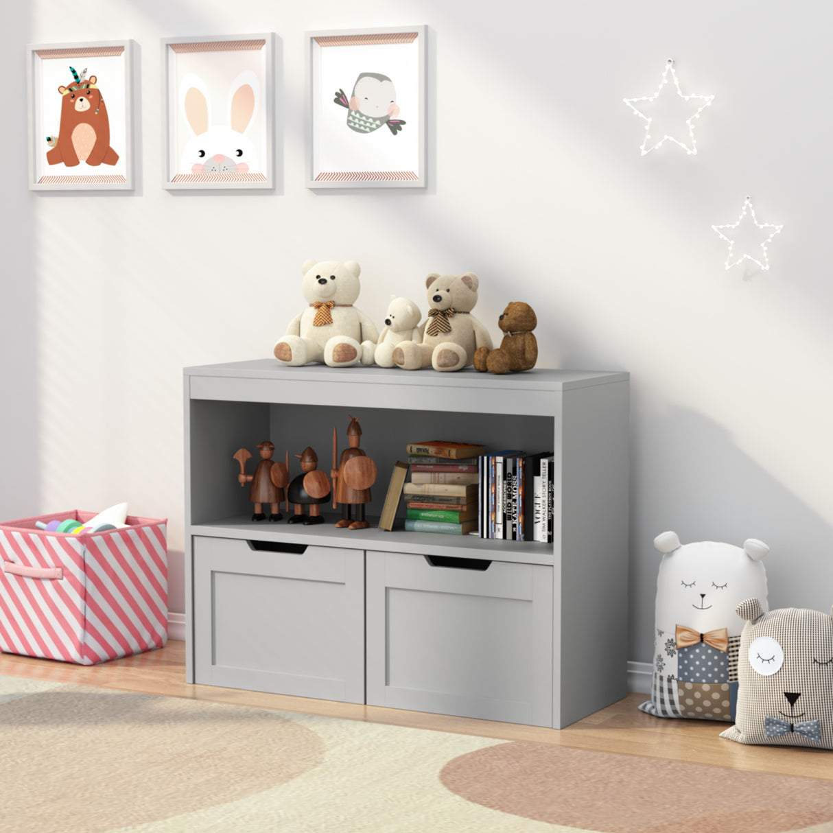 Gray Book and Toy Storage Cabinet Organizer | OROA Kids