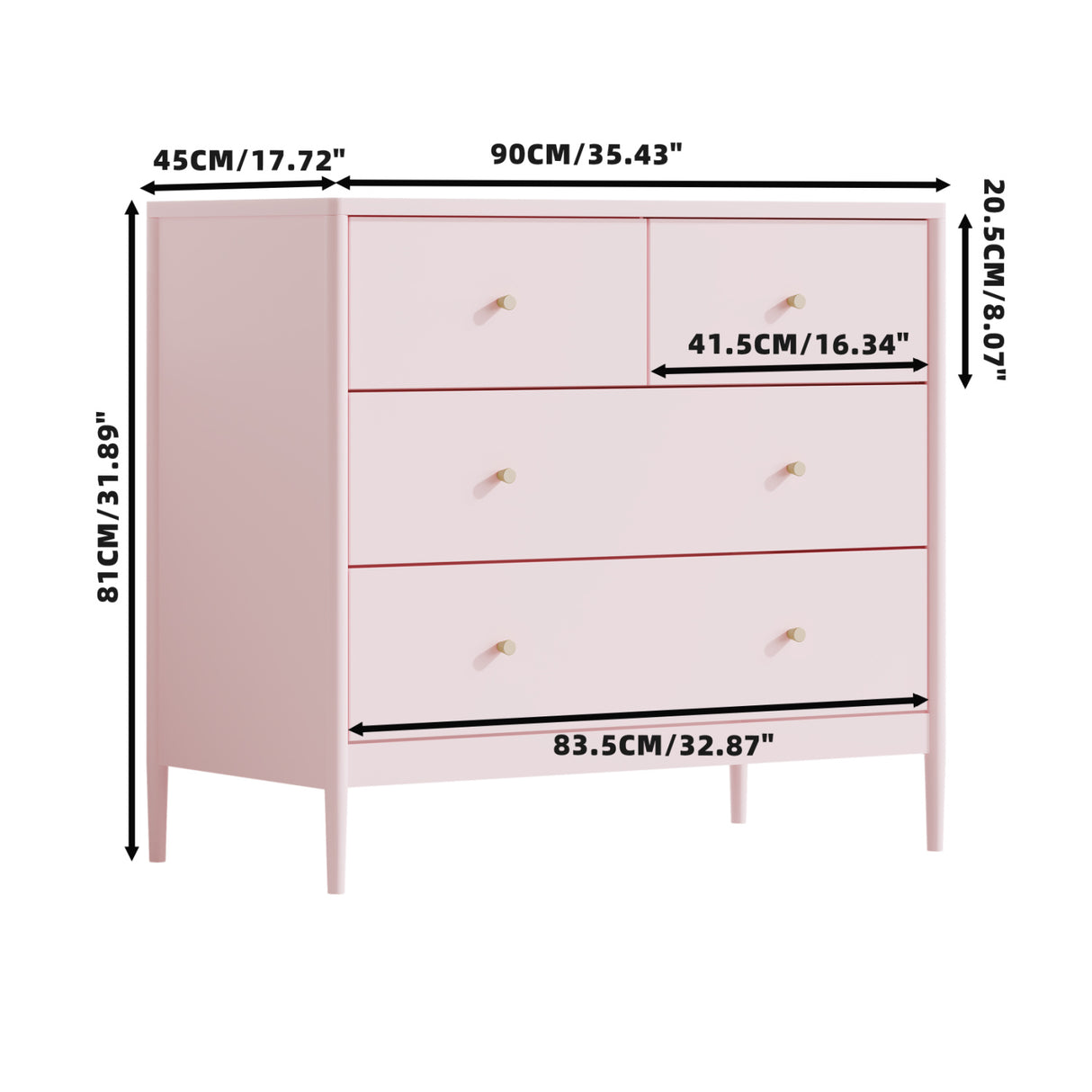 Pink 4-Drawer Kids Dresser | OROA Kids