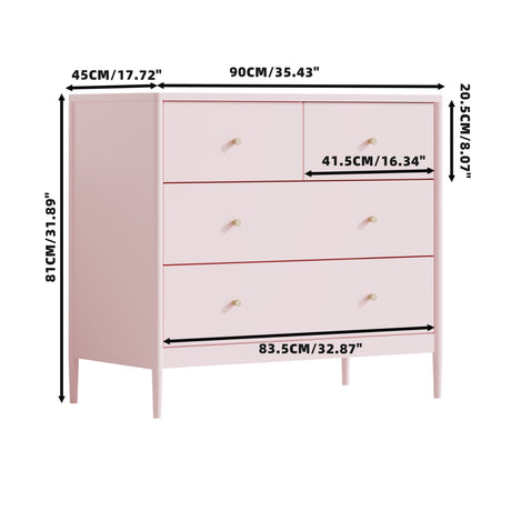 Pink 4-Drawer Kids Dresser | OROA Kids