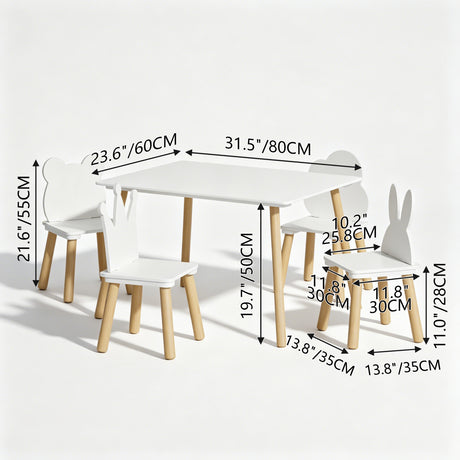 5 Pieces Toddler Table and Chair Set | OROA Kids
