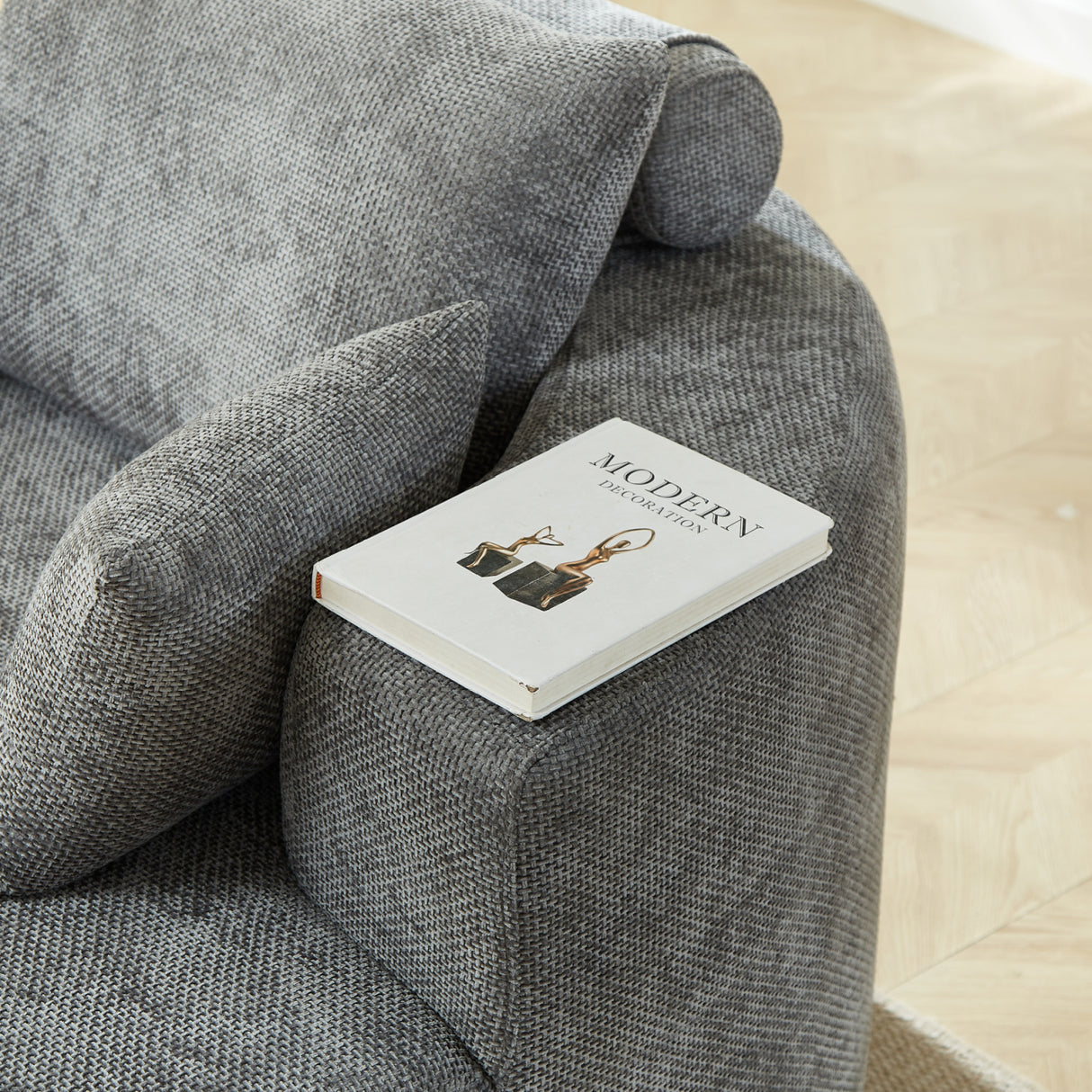 Gray Chenille Sponge Single Sofa | OROA