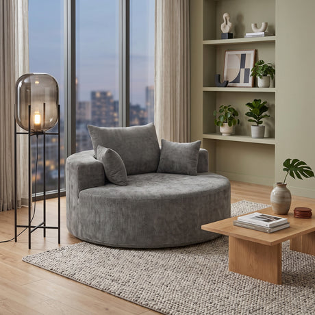Gray Chenille Sponge Single Sofa | OROA