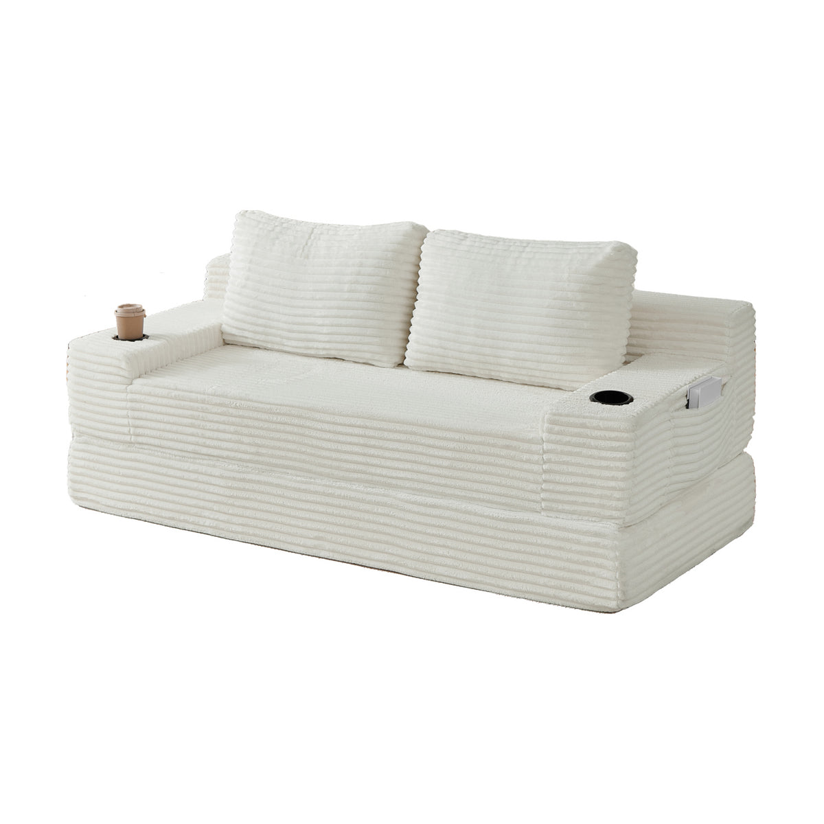 Corduroy White Sofa Bed | OROA