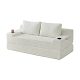 Corduroy White Sofa Bed | OROA