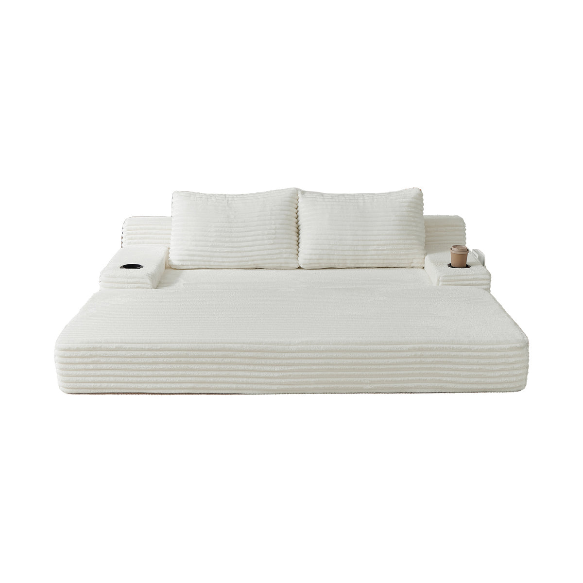 Corduroy White Sofa Bed | OROA