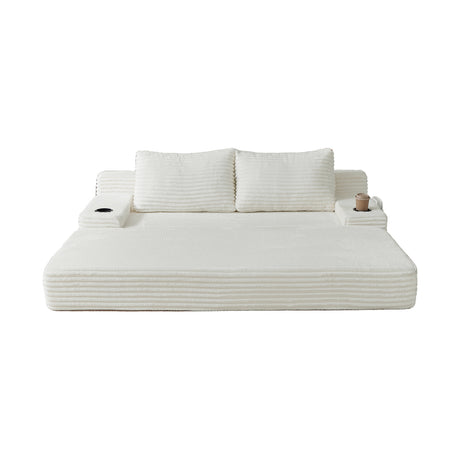 Corduroy White Sofa Bed | OROA