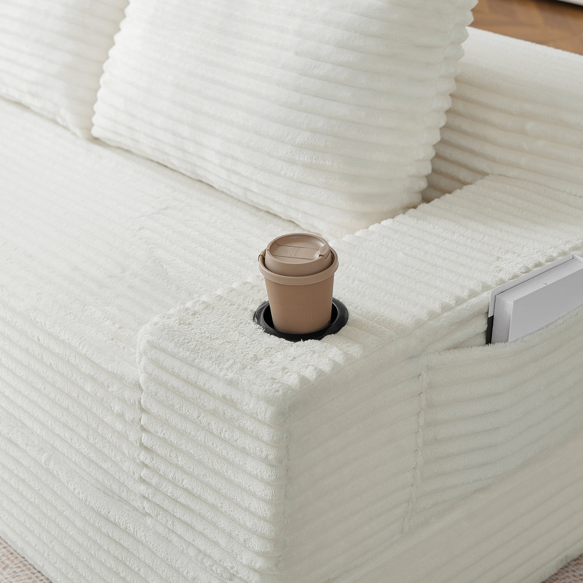 Corduroy White Sofa Bed | OROA