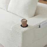 Corduroy White Sofa Bed | OROA