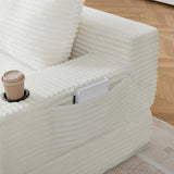 Corduroy White Sofa Bed | OROA