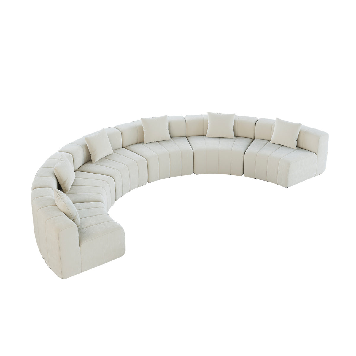 Modern European furniture - Curved Symmetrical Modular Sectional Sofa - www.oroa.com