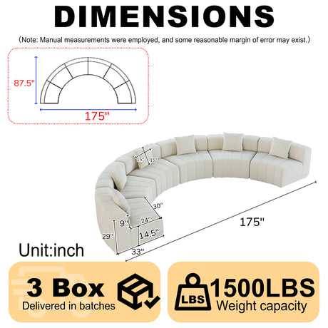 Modern European furniture - Curved Symmetrical Modular Sectional Sofa - www.oroa.com