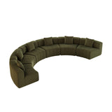 Green Chenille Curved Sectional Sofa | OROA