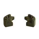 Green Chenille Curved Sectional Sofa | OROA