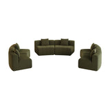 Green Chenille Curved Sectional Sofa | OROA