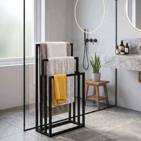 Black Freestanding Towel Rack | OROA - www.oroa.com