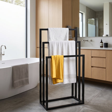 Black Freestanding Towel Rack | OROA - www.oroa.com