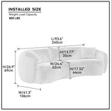 Mid Century Modern Curved Sofa | OROA