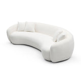 White 5-Seater Boucle Sectional Sofa | OROA