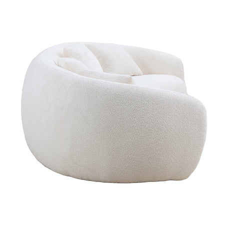 White 5-Seater Boucle Sectional Sofa | OROA