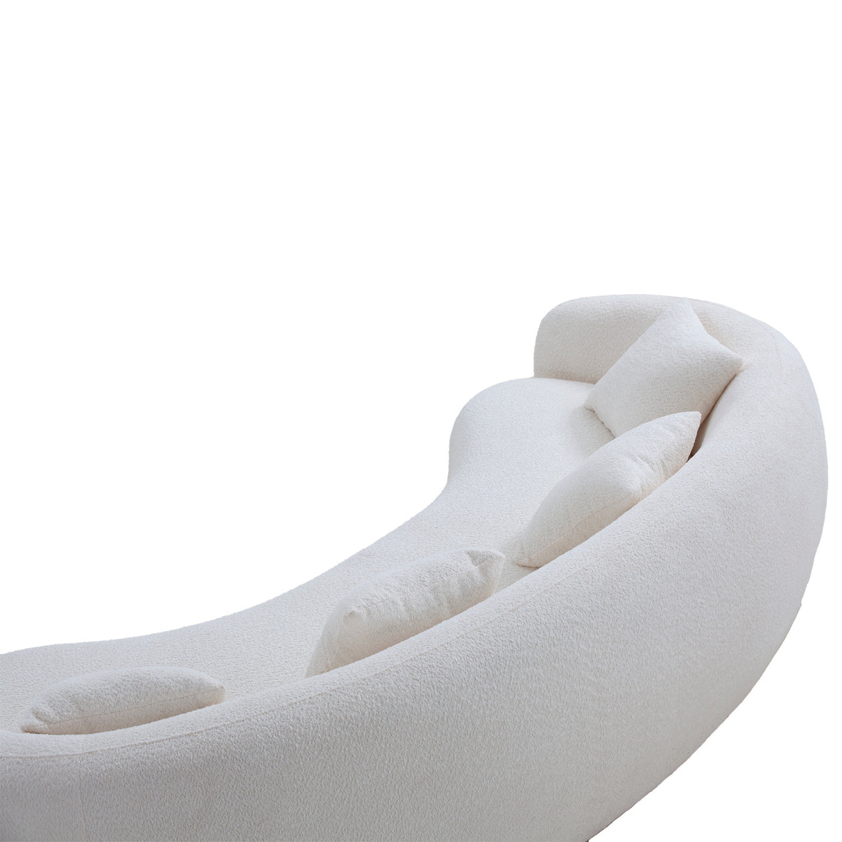 White 5-Seater Boucle Sectional Sofa | OROA