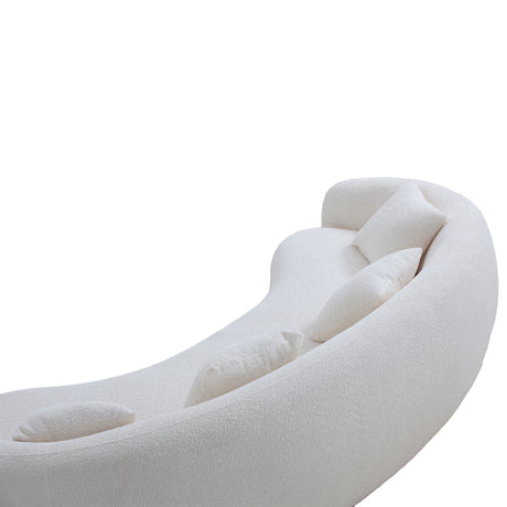 White 5-Seater Boucle Sectional Sofa | OROA