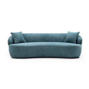 Modern European furniture - Modern Blue Curved 3 Seater Sofa - www.oroa.com