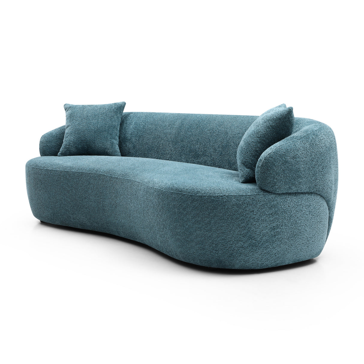 Modern Blue Curved 3 Seater Sofa | OROA